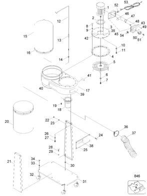 Default Diagram and Parts List for PC400AP Type 1 Porter Cable Dust Collector